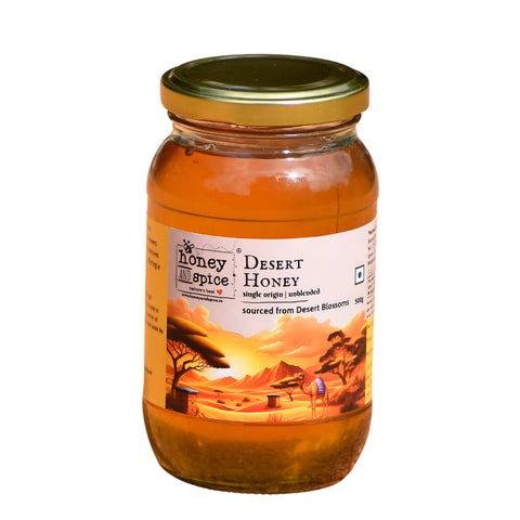 Desert Honey jar 500g , with white background