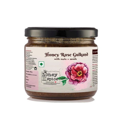 Honey Rose Gulkand with nuts and seeds jar of 400g