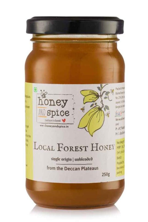 Local Forest Honey 250g glass jar –with white background