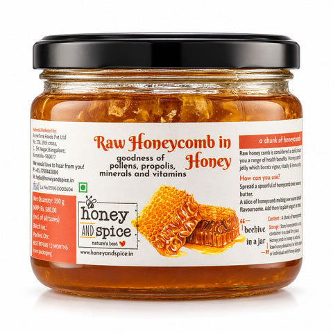 Raw Honeycomb Soaked in Honey 350gm