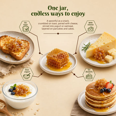 Raw Honeycomb Soaked in Honey 350gm