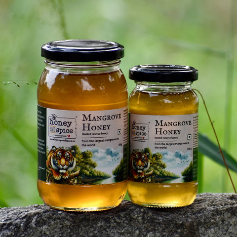 Combo of Mangrove Honey jars 500g -250g in natural view