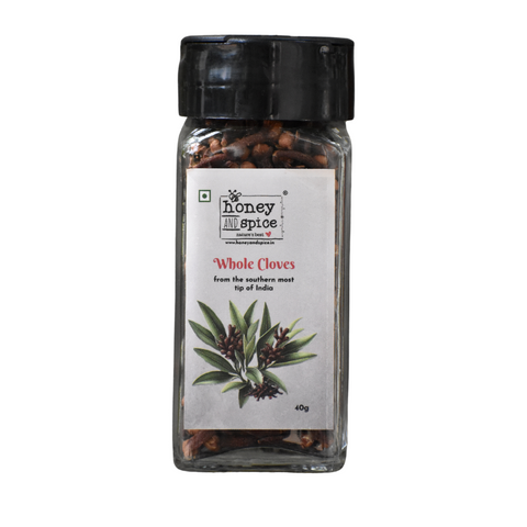 Whole Clove spice jar from Premium Spice Box with botanical illustration