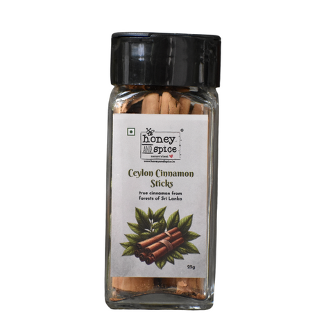 Ceylon Cinnamon bottle from Premium Spice Box with cinnamon stick design