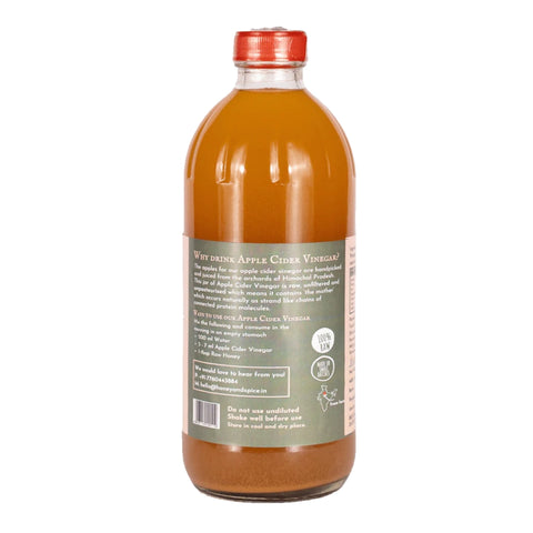 Back view of Apple Cider Vinegar 500 ml bottle