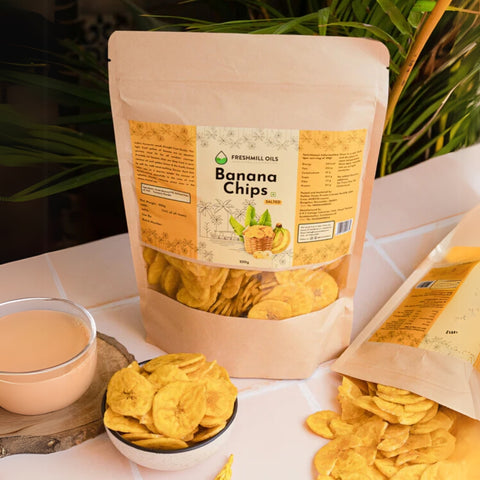 Banana Chips pouch with chips