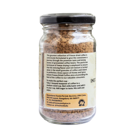 Instant Coffee jar showing product description and origin