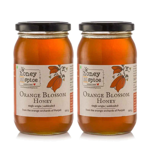 Orange Blossom Honey combo – Pack of 2 jars of raw orange blossom honey 500g each
