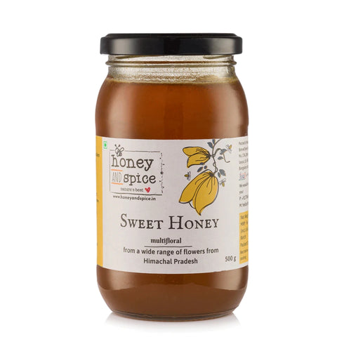 500g Sweet Honey jar made from wildflowers of Himachal Pradesh