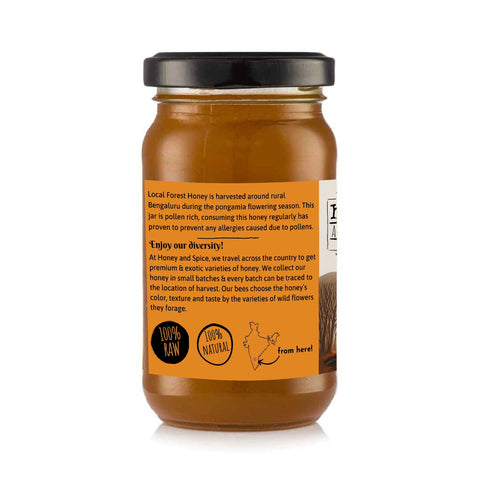 Local Forest Honey nutritional label – shows origin, ingredients, and authenticity marks