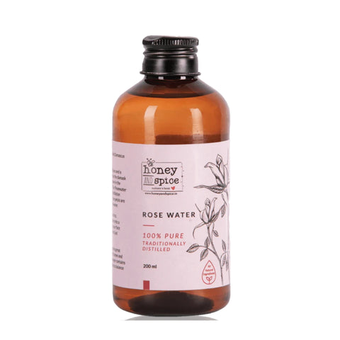 Rose Water 200ml front view – 100% pure.