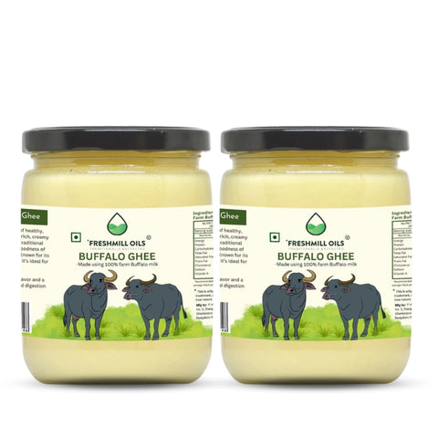 Two Jars of 500 GM Buffalo Ghee made from 100% farm buffalo milk.