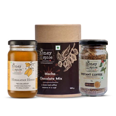Bundle with Himalayan Honey, Mocha Chocolate Mix, and Irish Cream Instant Coffee – premium gift set