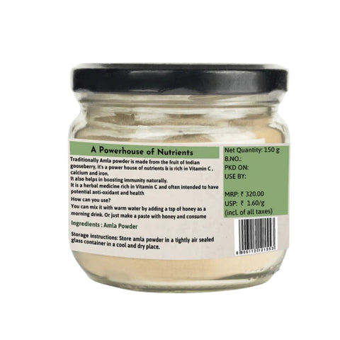 Back Side view of Amla Powder jar