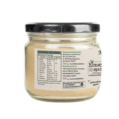 Side view of Amla Powder jar