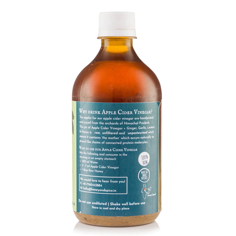 Side view of Apple Cider Vinegar bottle of 5oo ml