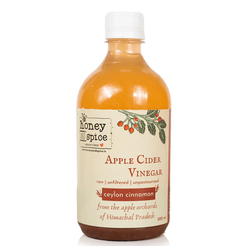 Apple Cider Vinegar with Ceylon Cinnamon – raw, unfiltered, unpasteurised 500ml bottle
