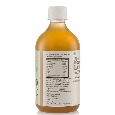 Back side view of Aloe vera juice bottle 300ml