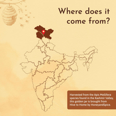 Himalayan Honey source map – wild honey harvested by locals from Himalayan forest regions