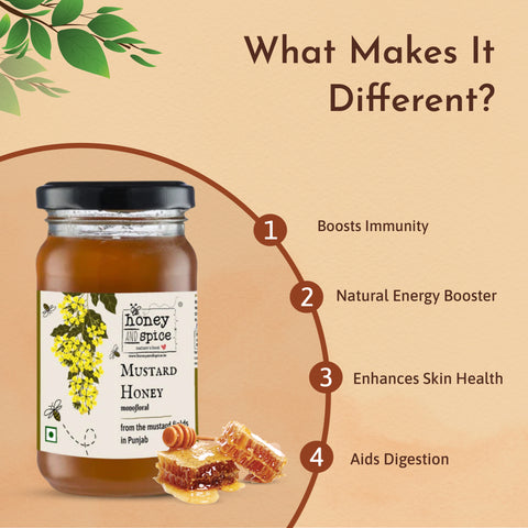 Mustard Honey health benefits – boosts immunity, improves skin, aids digestion, natural energy source