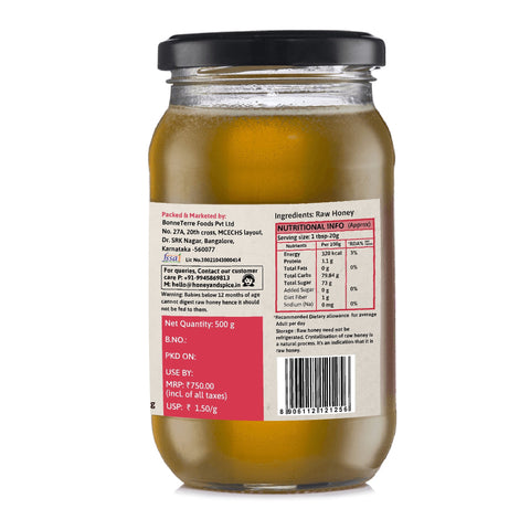 Back view of Lychee Honey Jar 500 g