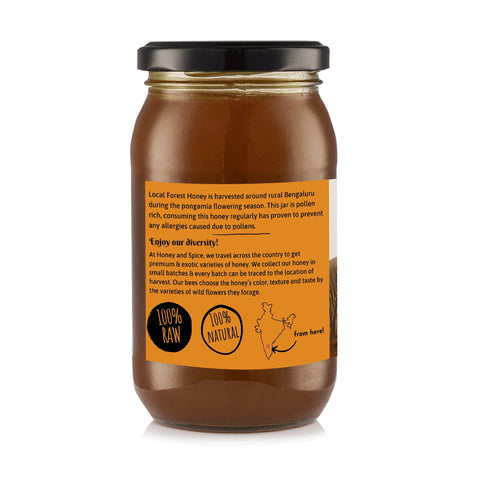 Local Forest Honey jar back – nutritional facts, origin, and usage details