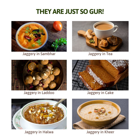 Ways to use Freshmill Natural Jaggery – shown in Indian sweets, snacks, and beverages for healthy sweetness