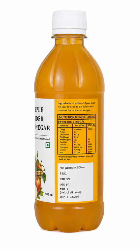 एप्पल साइडर विनेगर विद द मदर 500ml