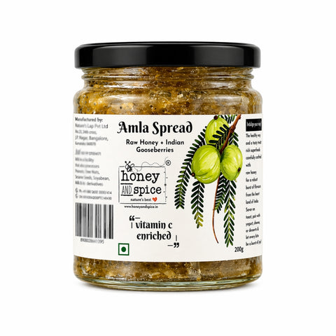 Jar of Amla Spread with a label on a white background