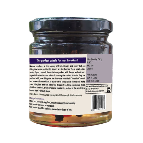 Back side of jar showing product ingredients, nutritional facts, and premium quality packaging.