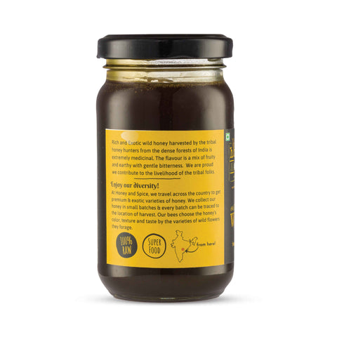 Back view of wild honey jar