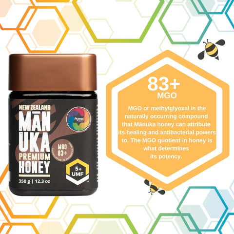 UMF 5+ 100% Pure Manuka Honey (350g), MGO 83+ Certified | 100% Pure New Zealand Honey