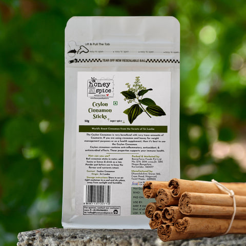 सीलोन दालचीनी छड़ें 50 ग्राम