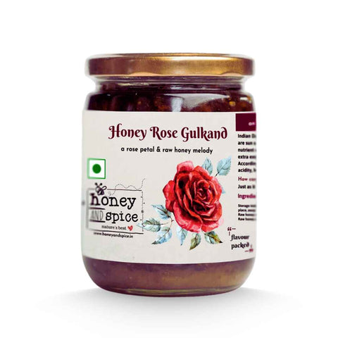 Close-up of Honey Rose Gulkand jar
