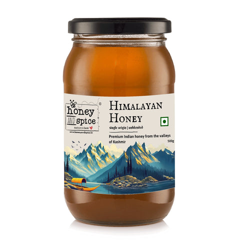 Himalayan Honey 500g jar with white background
