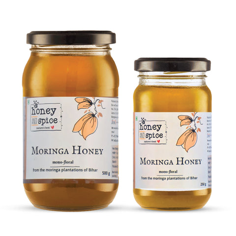 Two Honey and Spice Moringa Honey jars – available in multiple quantities