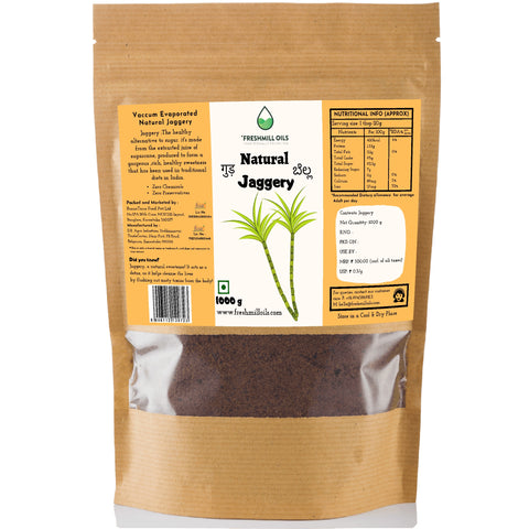 Natural Jaggery Powder 1000g – organic jaggery sweetener from chemical-free sugarcane