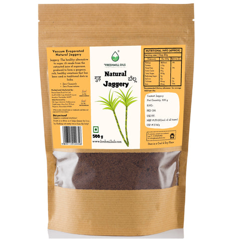 Natural Jaggery Powder 500g – organic jaggery sweetener from chemical-free sugarcane