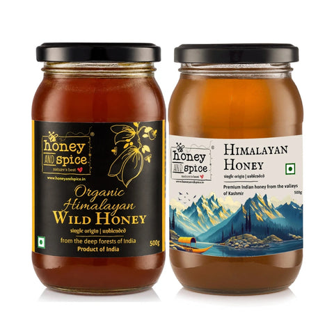 Himalayan Wild Honey(500 gm) & Kashmiri Himalayan Honey(500gm) Combo
