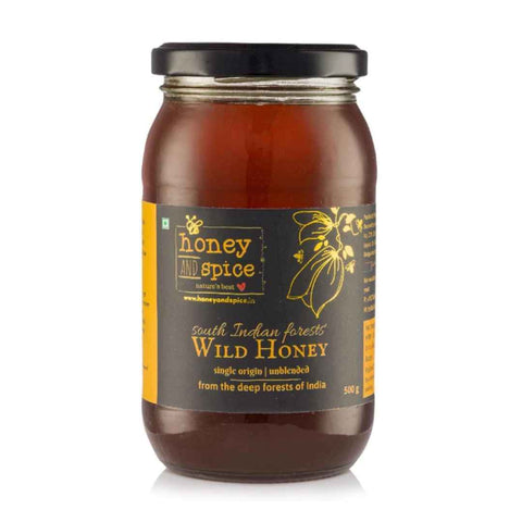 South Indian Wild Honey 500g front view in glass jar