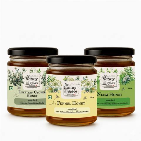 Golden Reserve Honey Combo - Diwali Edition (Pack of 3 Monofloral Honey - 3 x 250 gms)