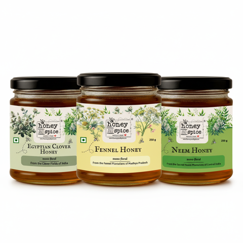 Golden Reserve Honey Combo - Diwali Edition (Pack of 3 Monofloral Honey - 3 x 250 gms)
