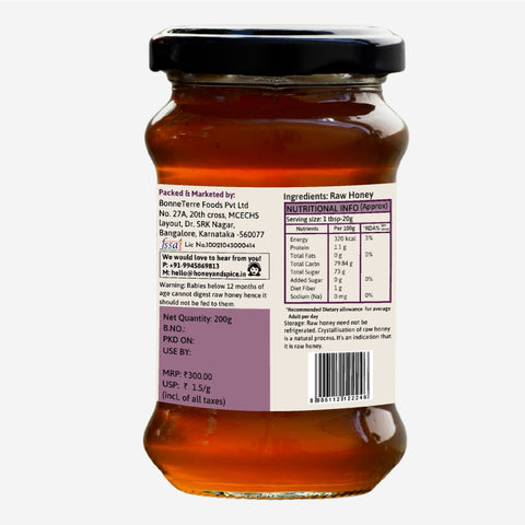 Honey jar side view label