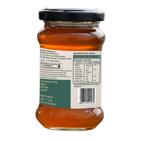 Honey jar back label