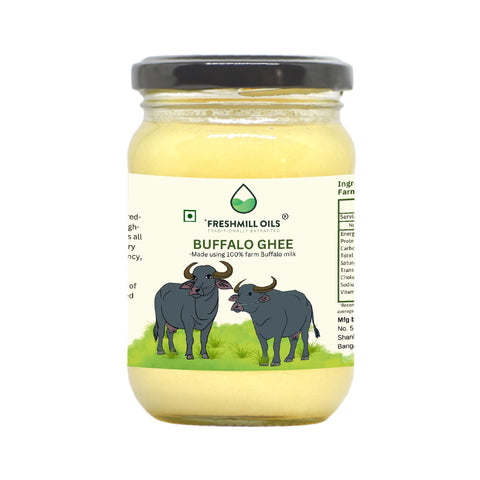 Jar of 250 GM Buffalo Ghee made from 100% farm buffalo milk.