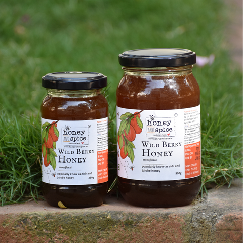 Combo of two jar of wild berry honey 250g and 500g.