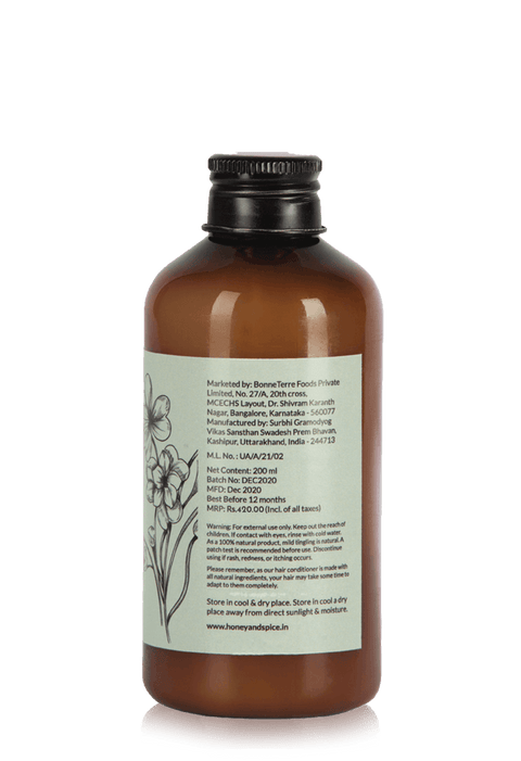 Honey Hair Conditioner bottle side view with – natural formula for soft, bouncy, nourished hair