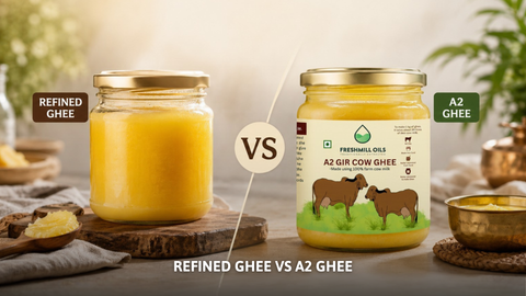Comparison of refined commercial ghee vs A2 Gir cow ghee
