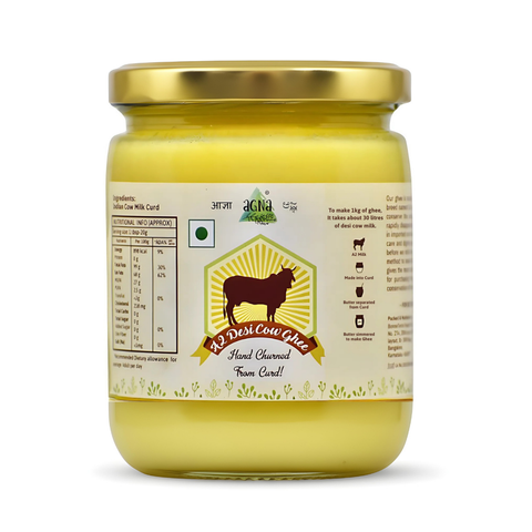 Agna A2 Desi Gir Cow Ghee - Hand Churned from Curd using Bilona Method
