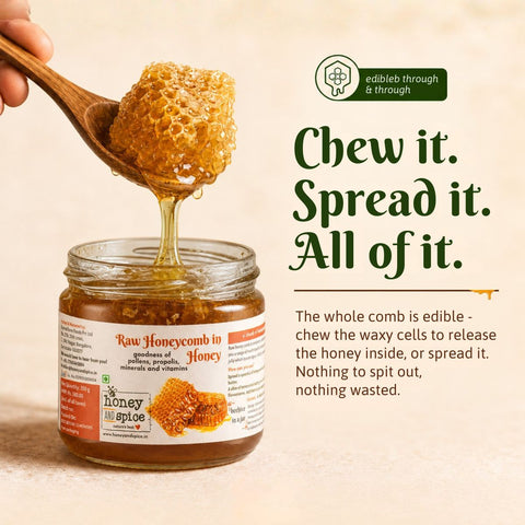 Raw Honeycomb Soaked in Honey 350gm